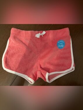 Carter's Coral Terry Shorts with White Trim